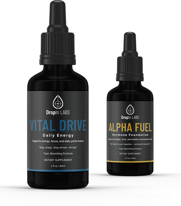 DropIn Labs Alpha Fuel, Ignite & Tali Drive hormone foundation supplement bottles